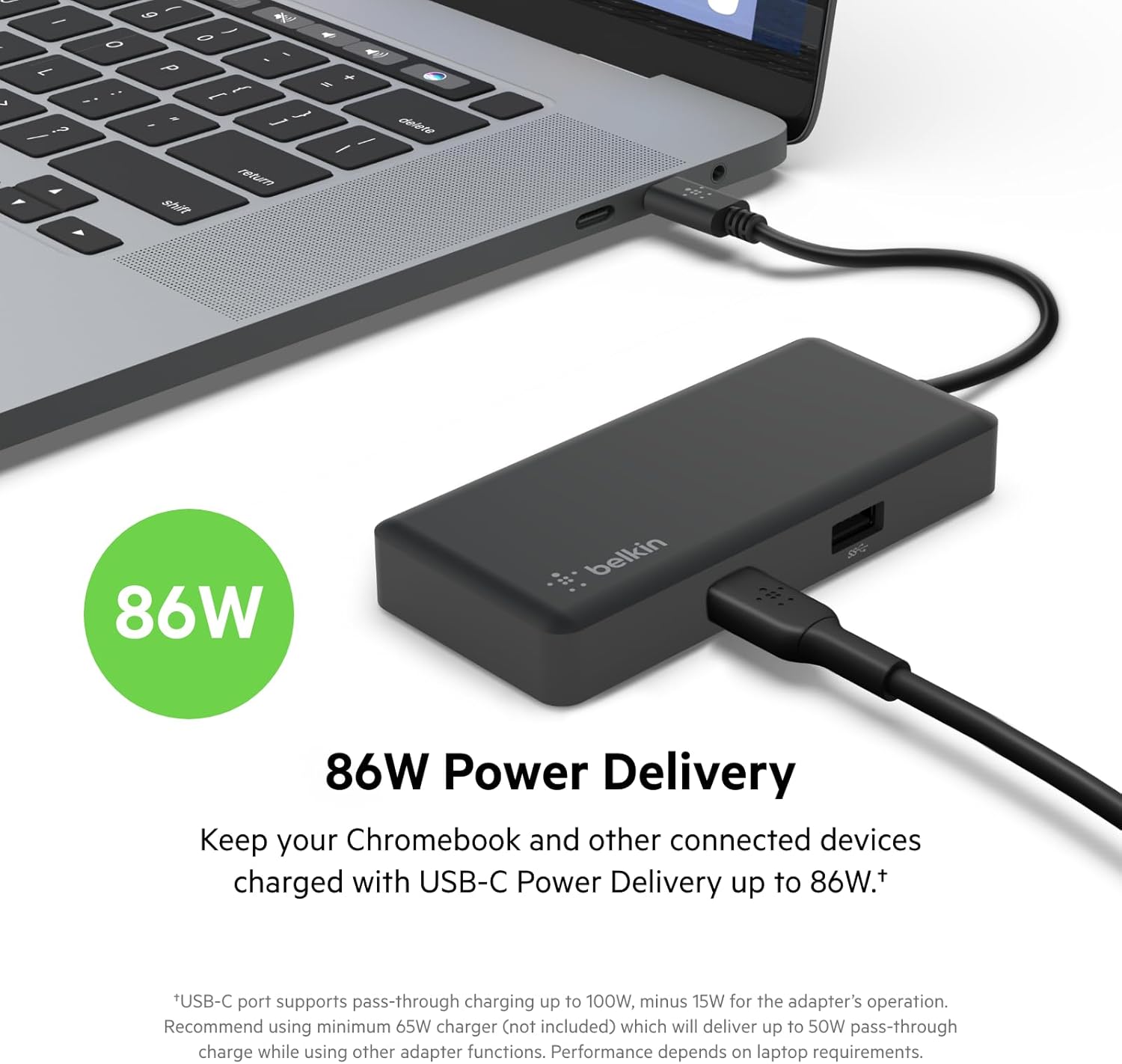 Belkin 5-in-1 Powered USB-C & USB Hub, USB-C Docking Station w/ 2 USB-A Ports, 1 USB-C Port, Ethernet, & 4K HDMI Port