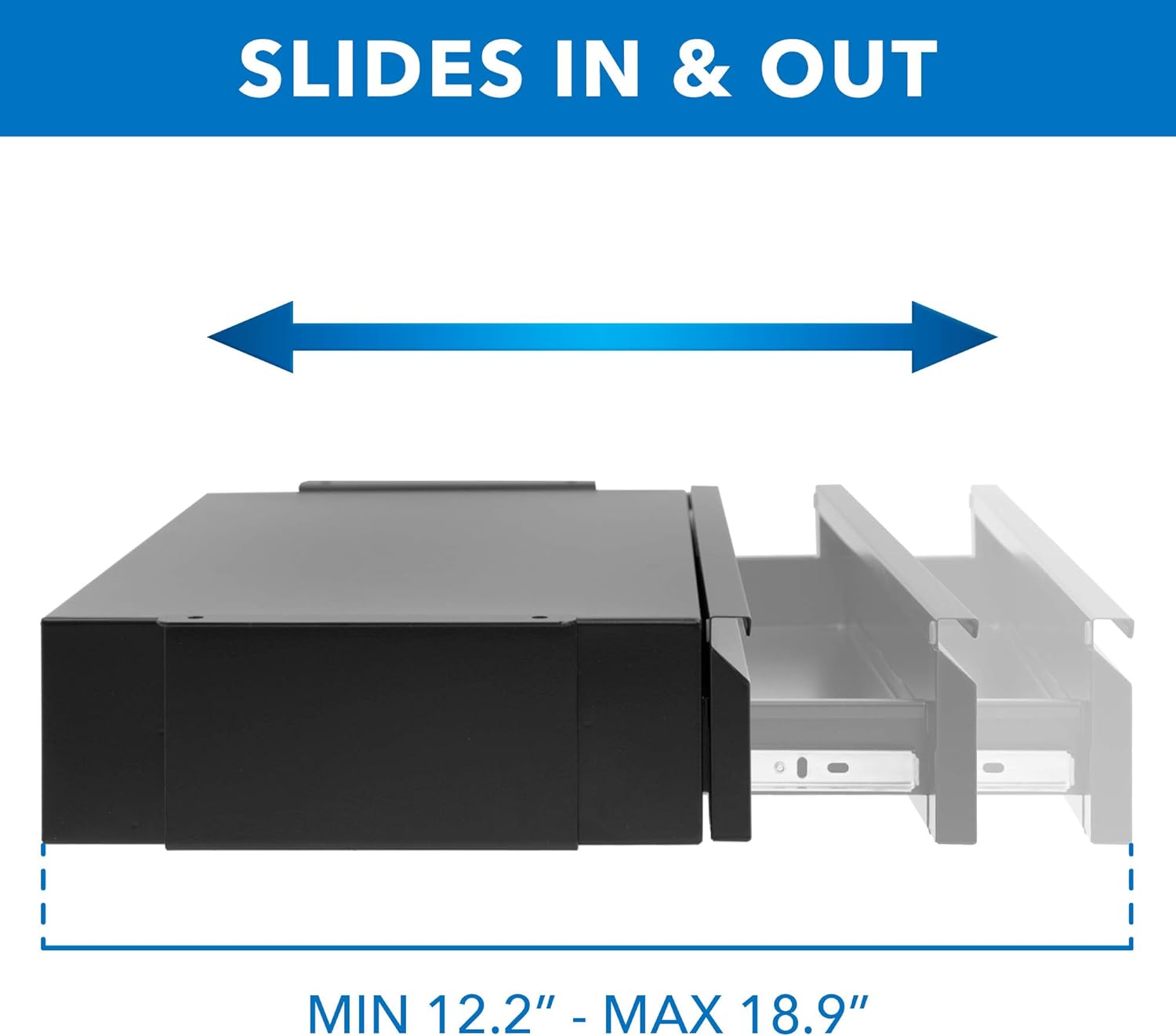 Mount-It! Under Desk Pull-Out Drawer with Lock and 2 Keys Included | Office Storage Organizer | Mounts to Desktops Tables