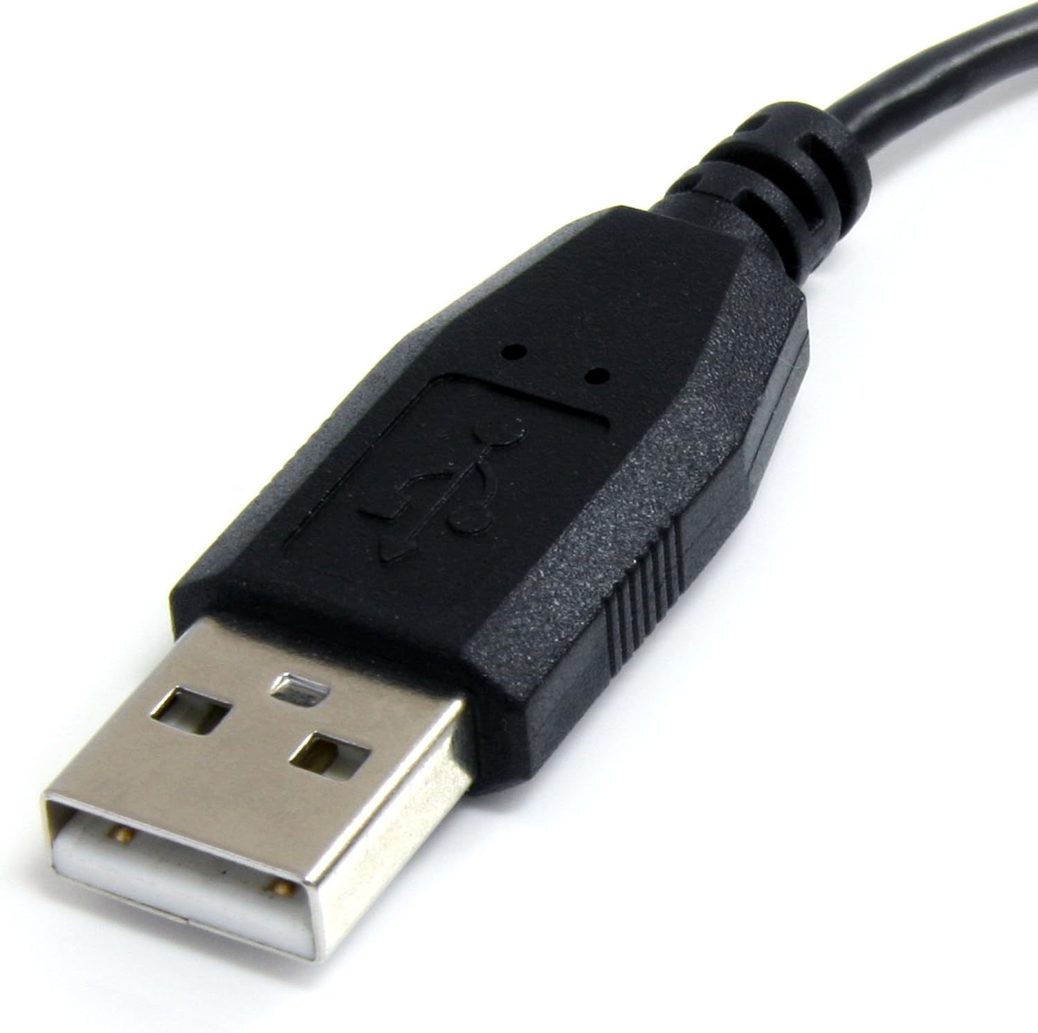 StarTech.com 1 ft. (0.3 m) USB to Micro USB Cable - USB 2.0 A to Left Angle Micro B - Black - Micro USB Cable (UUSBHAUB1LA)