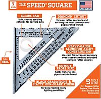 SWANSON Tool Co S0101 7 Inch Speed Square, Blue 7" Speed Square