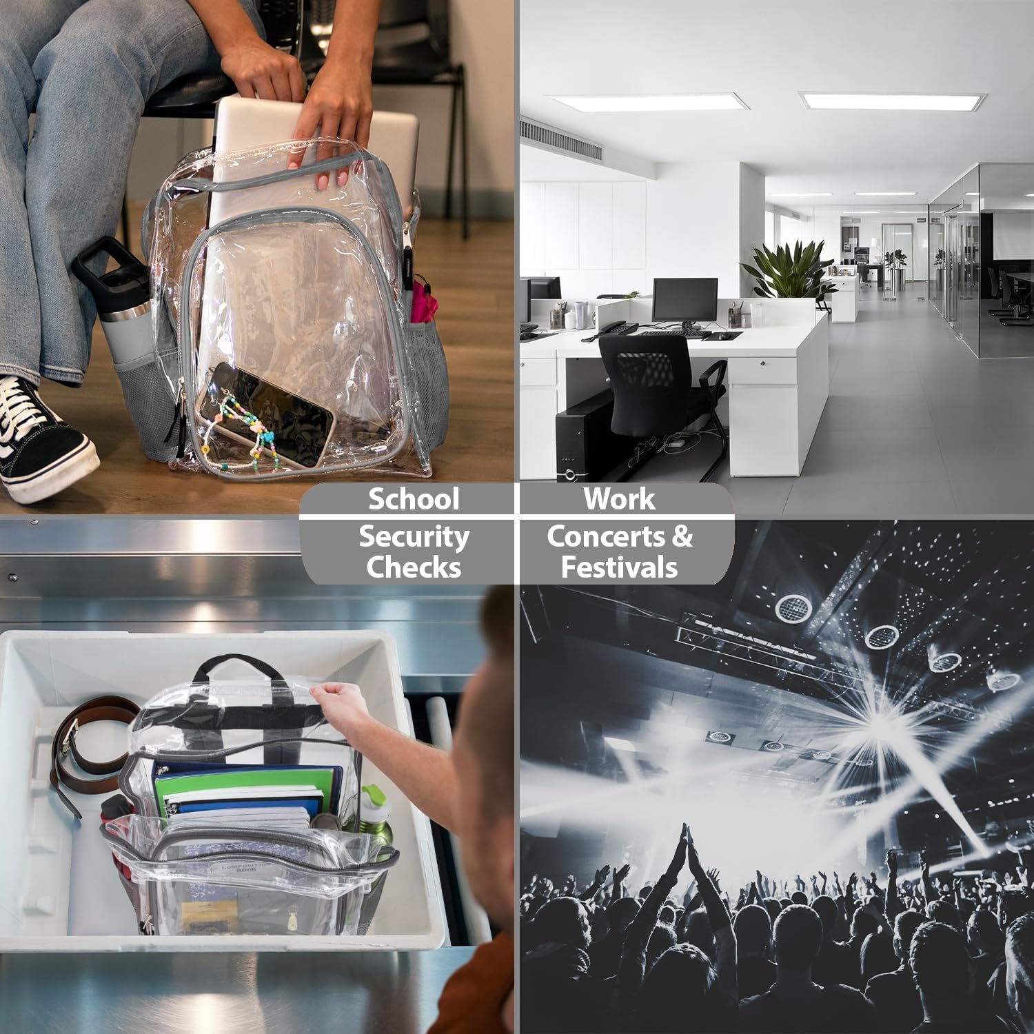 TRAILMAKER Heavy Duty Clear Backpack | Transparent Stadium-Approved for Women, Men, School, Travel