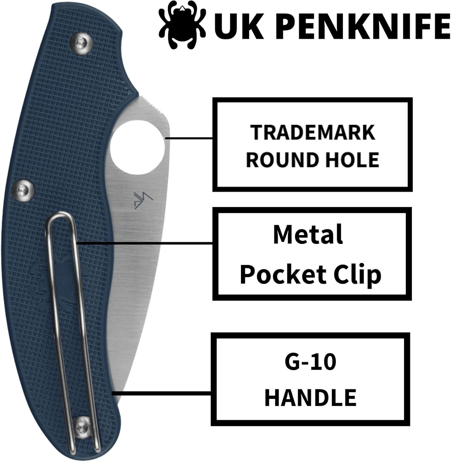 Spyderco UK Pen SlipIt C94PCBL Cobalt Blue FRN CPM-SPY27 Stainless Pocket Knife