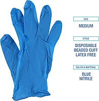 Boardwalk Disposable General-Purpose Powder-Free Nitrile Gloves, Medium, Blue, 5mil, Box Of 100 Gloves
