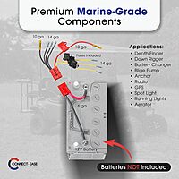 12V Multi-4 Fused Connection Kit RCE12VB4FK | Perfect for Battery Charger, Depth Finders, Bilge Pumps