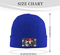 French Bulldog Printed Beanie for Men Women Warm Winter Skull Knit Hats Cuffed Cap,Black Blue One Size