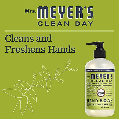 Mrs. Meyers Clean Day Liquid Hand Soap, Lemon Scent, 12.5 Oz, Carton Of 6 Bottles