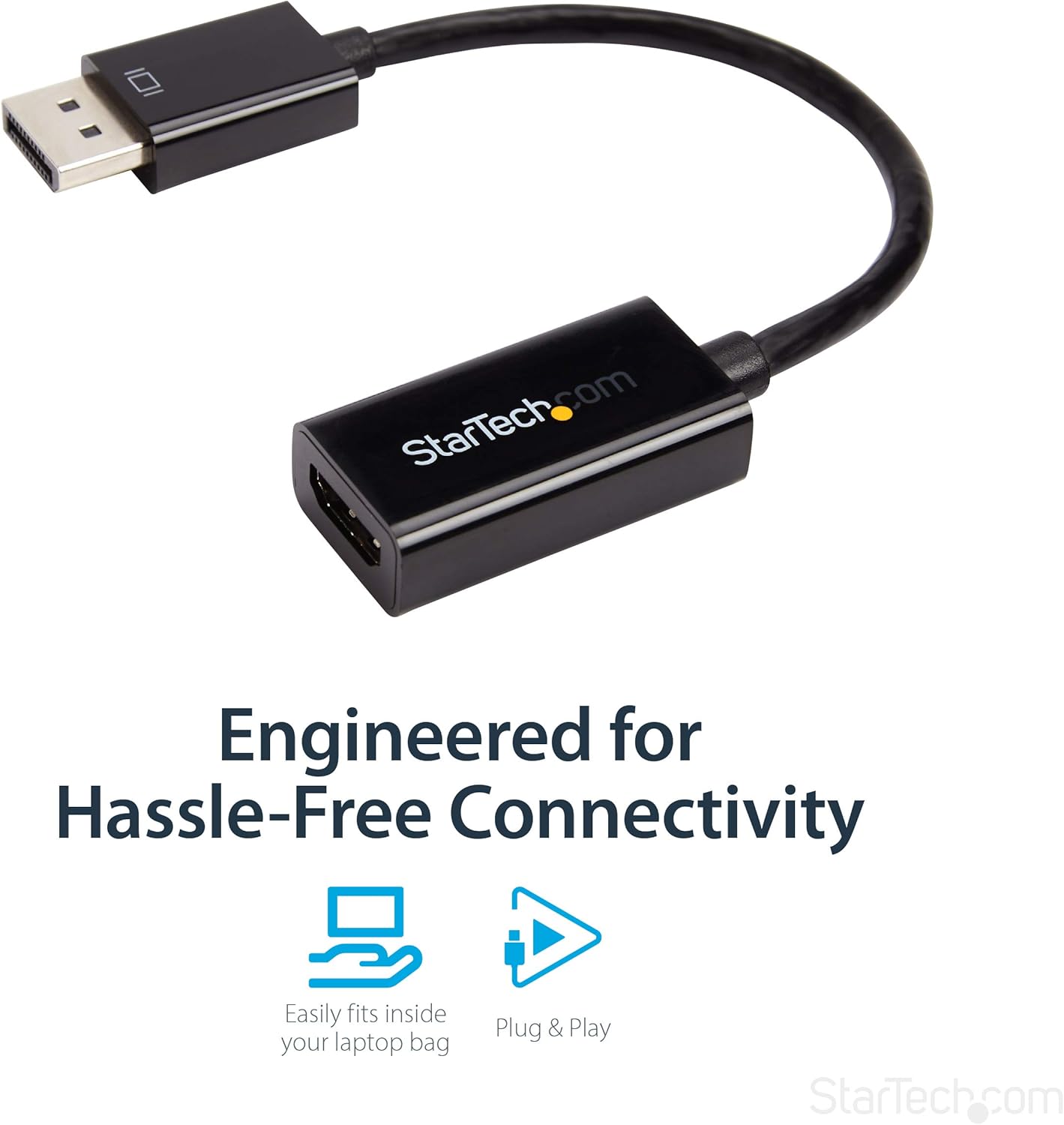 StarTech.com DP2HD4KS DisplayPort to HDMI 4K Audio/Video Converter 4K30Hz 4K HDMI Single