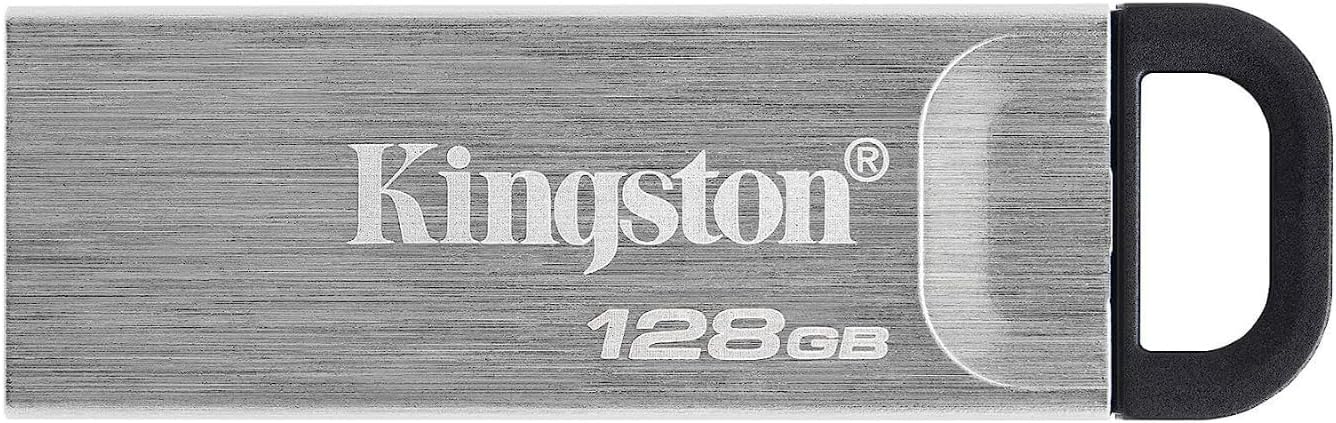 Kingston DataTraveler Kyson 128GB High Performance USB 3.2 Metal Flash Drive | Speeds up to 200MB/s | DTKN/128GB