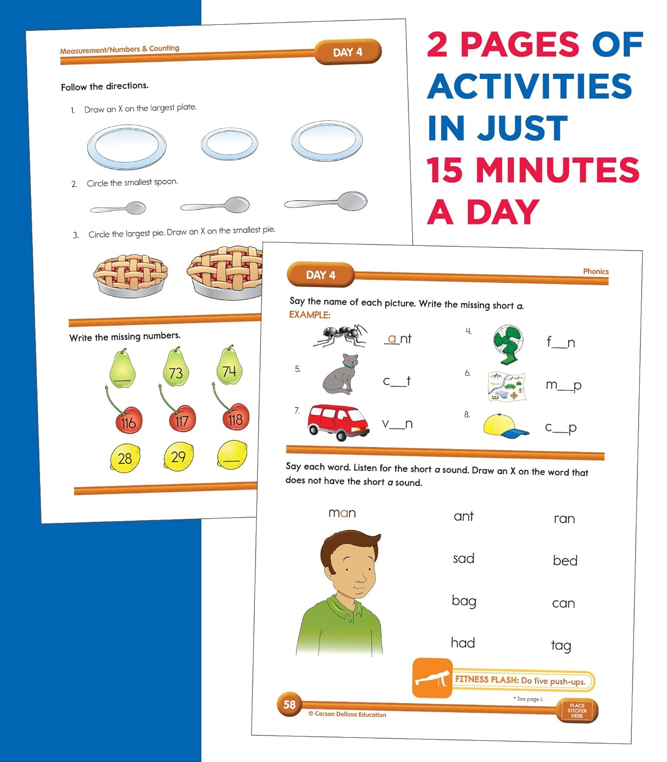 Summer Bridge Activities Kindergarten to 1st Grade Workbooks, K-1 Activity Book With Math, Reading Comprehension, Science