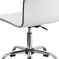 Flash Furniture Alan Low-Back Ribbed Upholstered Vinyl Swivel Desk Chair with Padded Seat
