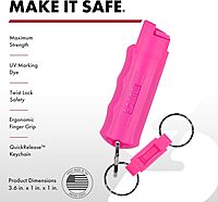 SABRE Pepper Spray, Supports National Breast Cancer Foundation, Maximum Police Strength OC Spray
