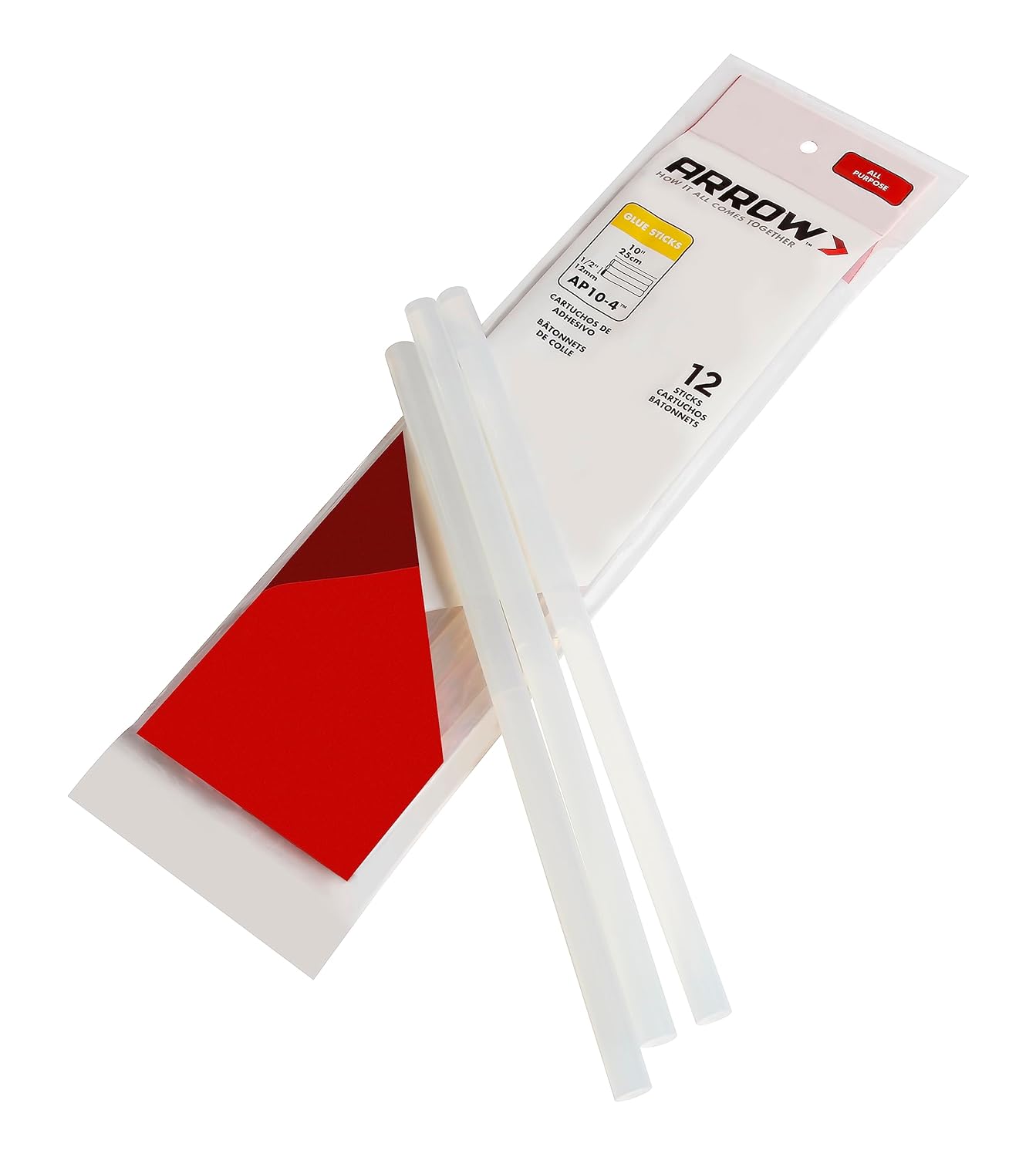 Arrow AP10-4 All Purpose Full Size Glue Sticks for Hot Glue Guns, Use for High Temp and Low Temp Crafting, Hobbies