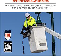 Ergodyne Squids 3104F(x) Tool Tethering Lanyard with Cinch Loop End, 10lbs