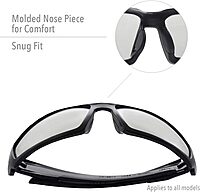 Uvex by Honeywell Hypershock Safety Glasses, Black Frame with Blue Mirror Lens & Anti-Scratch Hardcoat (S2945)