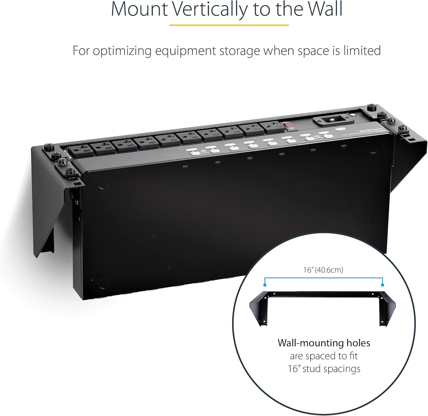 StarTech.com 19in Steel Vertical Wall Mount Rack Bracket