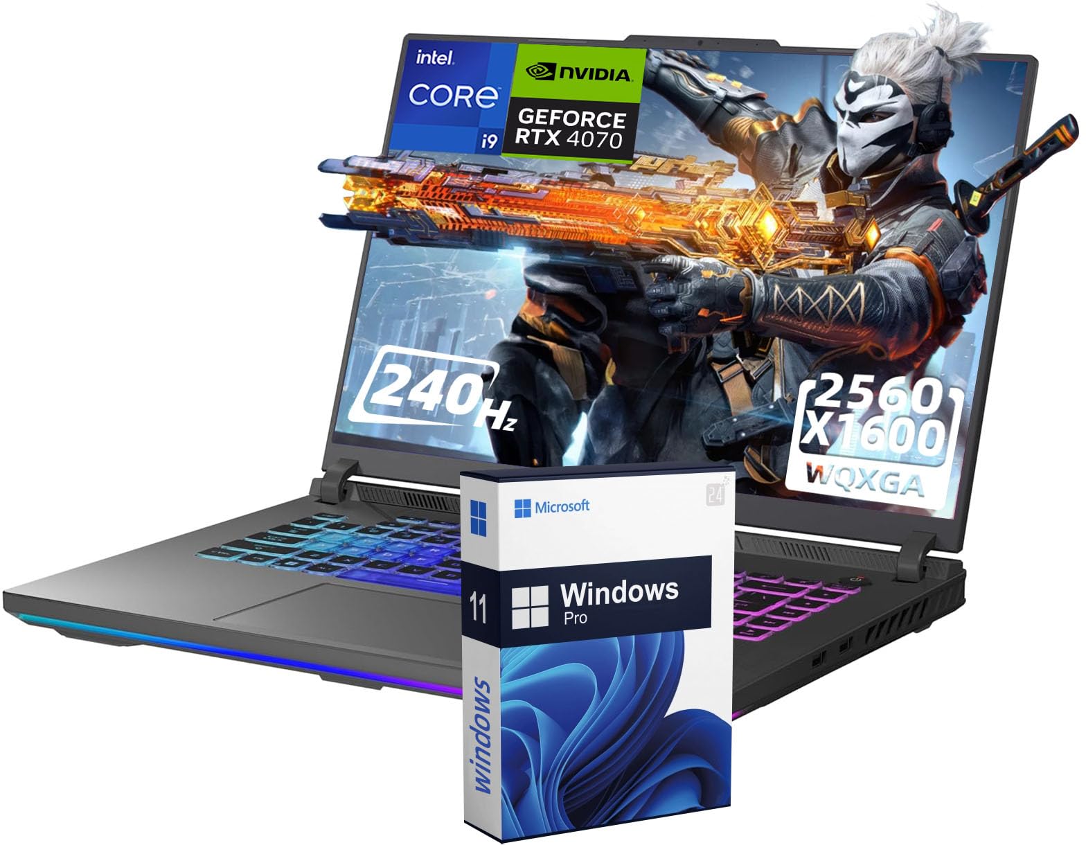 ASUS ROG Strix G16 16" 240Hz Gaming Laptop Intel-i9-14900HX(24 cores), NVIDIA GeForce RTX 4060, 64GB DDR5 RAM, 2TB SSD