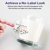 Avery Glossy Clear Oval Scalloped Labels, Sure Feed Technology, 1-1/8" x 2-1/4", Print-to-The-Edge, Laser/Inkjet Printable