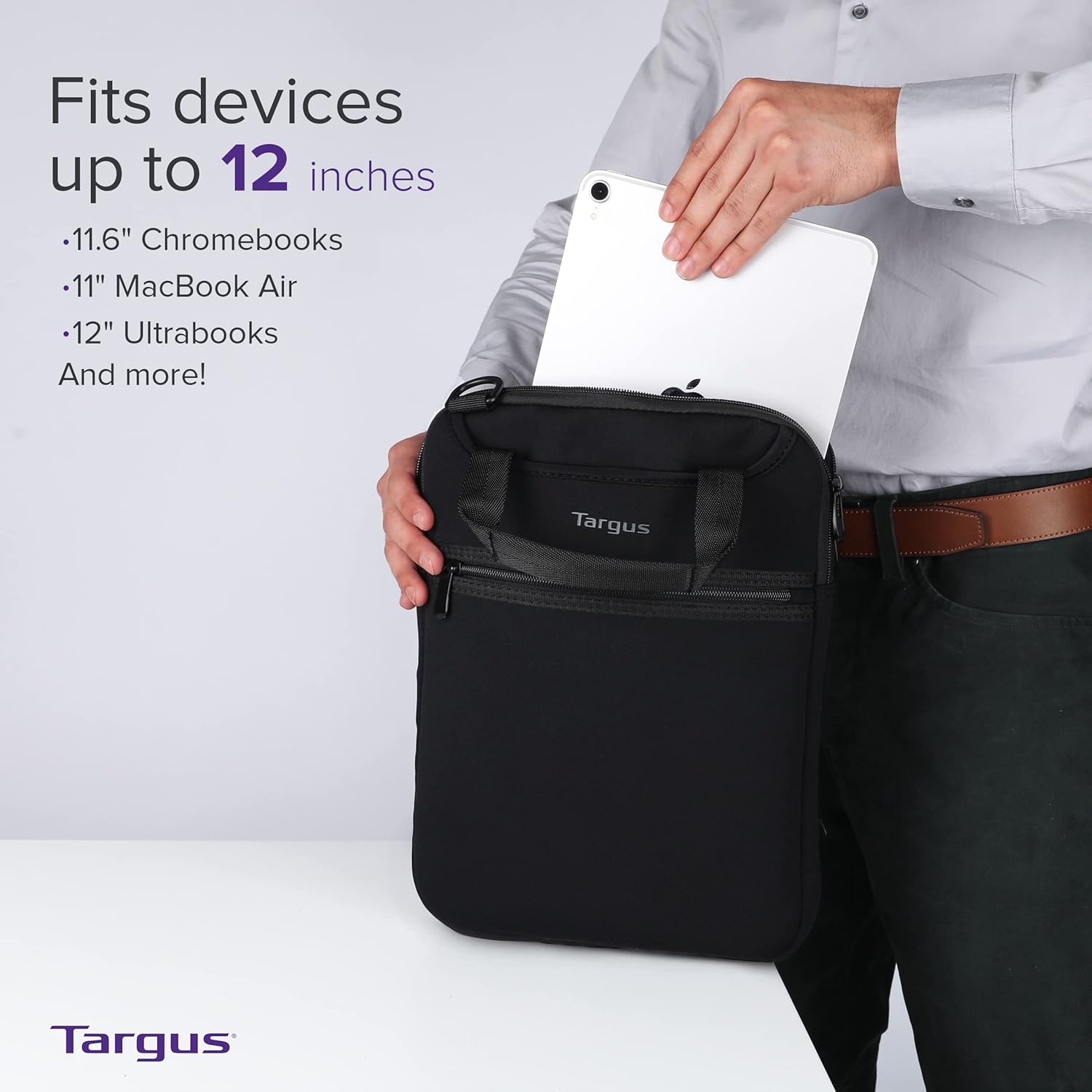 Targus 12” Vertical Slipcase with Hideaway Handles - TSS912 Slipcase 12 inch