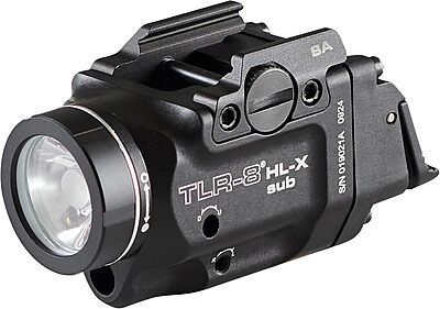 Streamlight 69469 TLR-8 HL-X sub USB 1000-Lumen Weapon Rail-Mounted Rechargeable Tactical Flashlight with Integrated Red