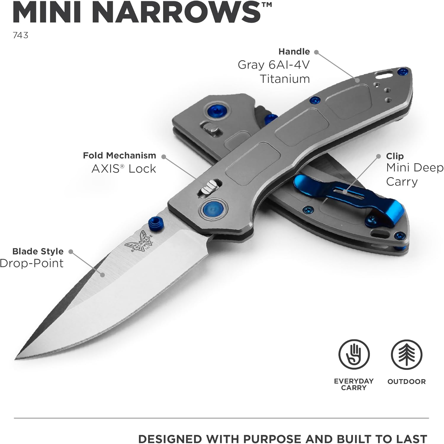BENCHMADE Mini Narrows Folding Knife (743)