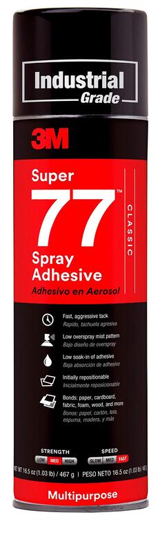 3M (77) Super 77(TM) Classic Spray Adhesive, Net Wt 16.5 oz, 12 per case