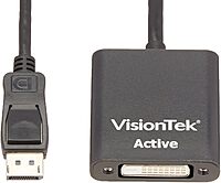 VisionTek DisplayPort to DVI-D Single Link Active Adapter, 7 Inches, Male to Female, for Lenovo, Dell, HP