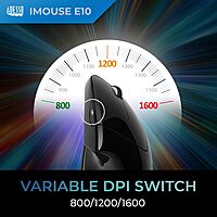 iMouse E10 - Vertical Ergonomic Optical 6-Button 2.4 GHz RF Wireless Mouse - Right Hand Orientation, Black