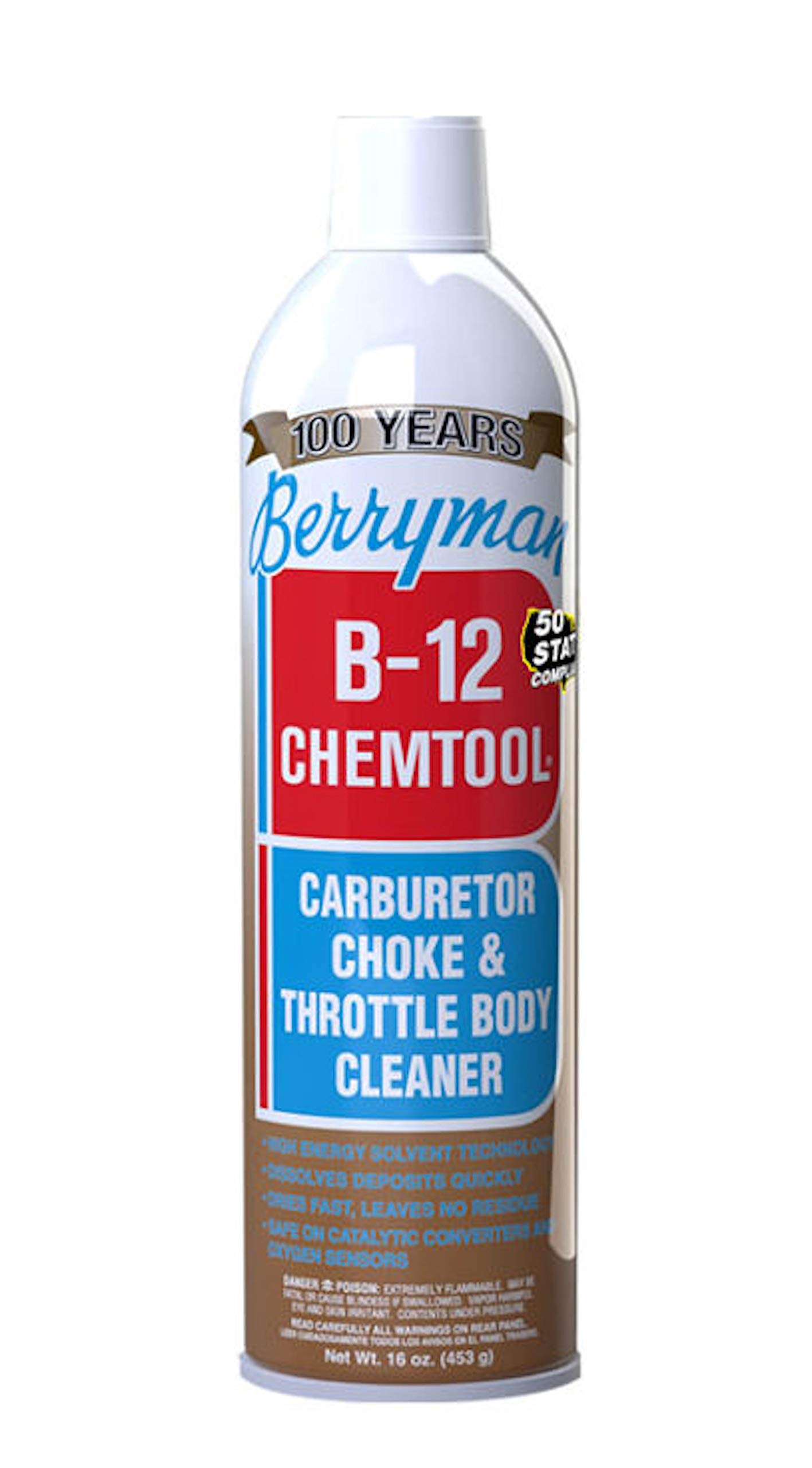 Berryman Products 0117C B-12 Chemtool Carburetor, Choke & Throttle Body Cleaner [VOC Compliant in All 50 States] 1 Ounce