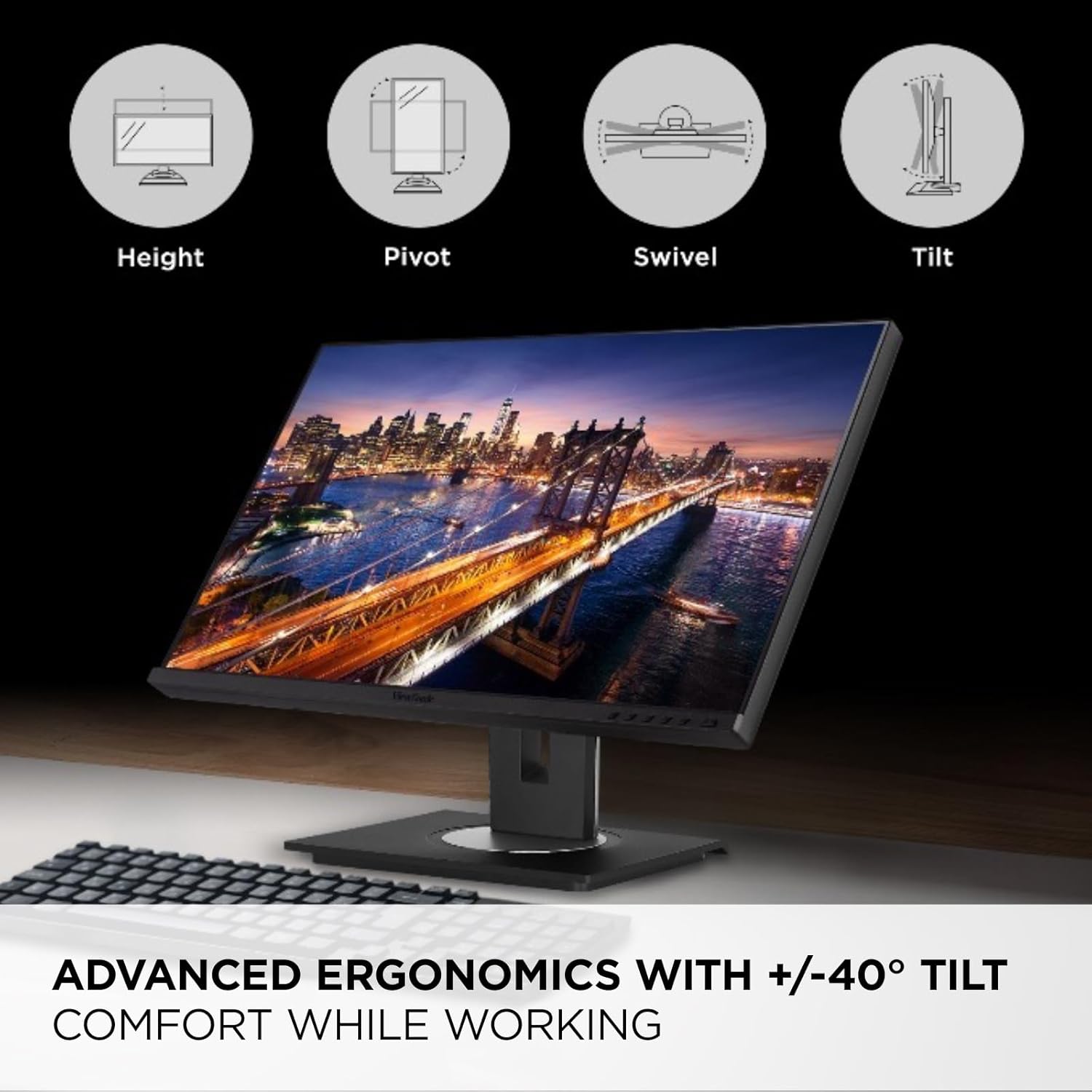 ViewSonic VG Monitor Designed for Surface with 60W USB-C, HDMI and DisplayPort
