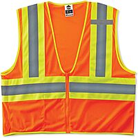 Ergodyne GloWear Safety Vest, Economy 2-Tone, Type-R Class 2, X-Small, Orange, 8229Z