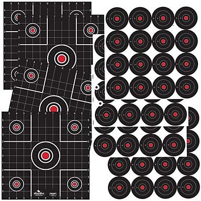 Birchwood Casey Non-Adhesive Dirty Bird White Splattering 12" Practice Shooting Sight-in & Bull's-Eye Target Combo