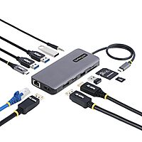 StarTech.com USB-C Docking Station for Windows and ChromeOS, Triple 4K HDMI DP Video, USB 10Gbps Hub, 100W Laptop Charging, GbE, SD, MicroSD