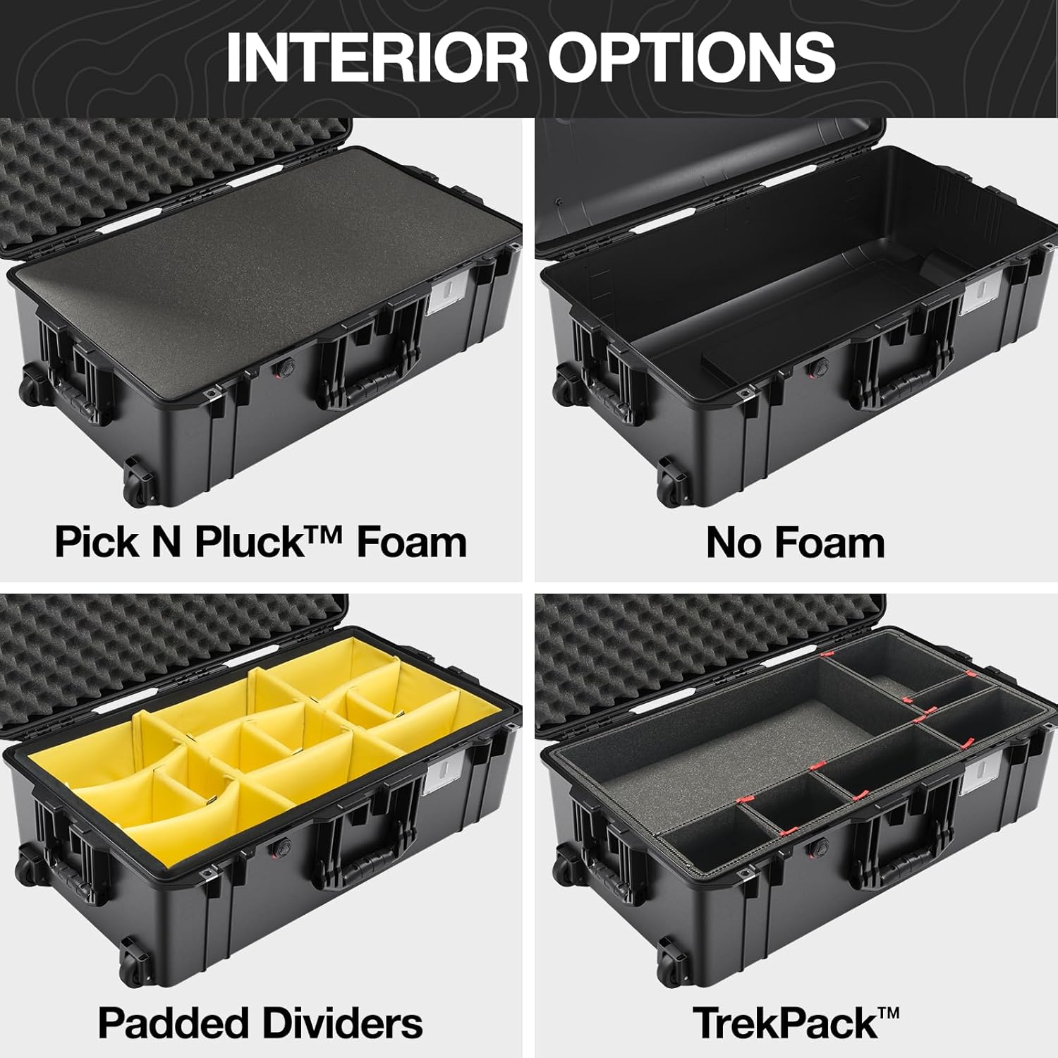 Pelican Air 1615 Multi-Purpose Hard Case no Foam (Empty Case) for Camera, Drone, Equipment, Gear, Electronics, Overlanding