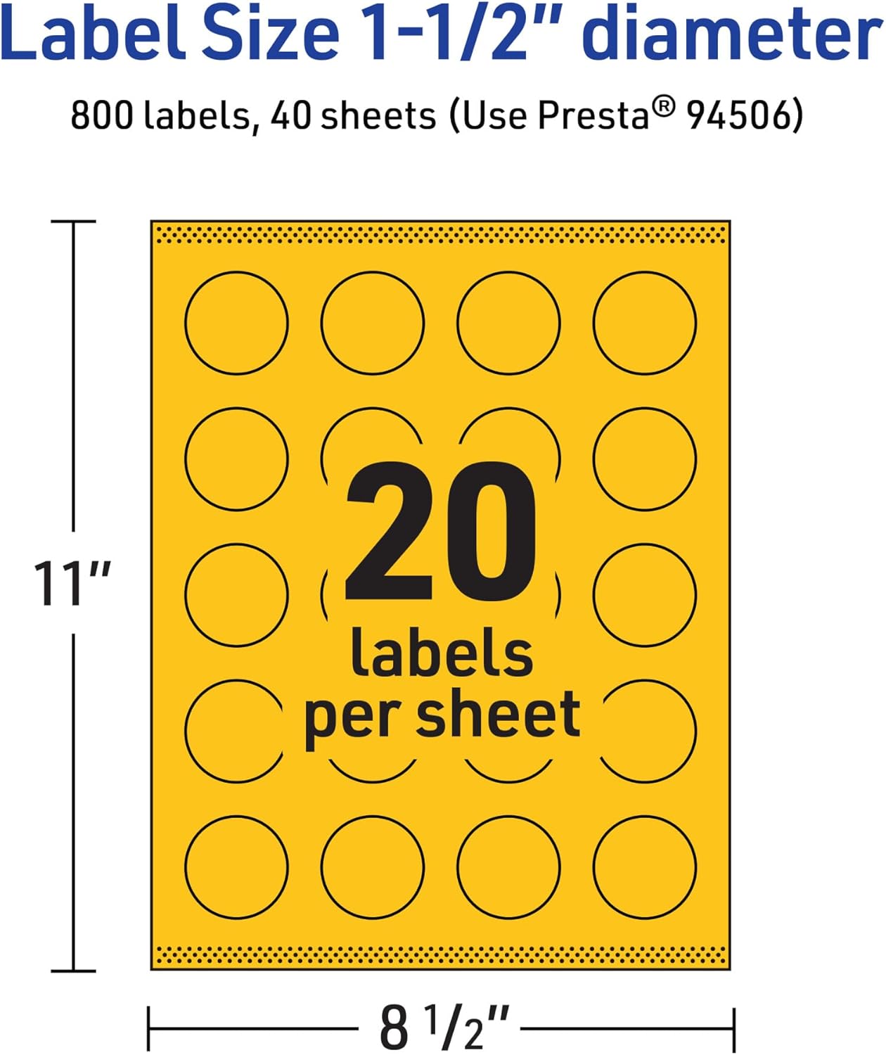 Avery Printable Round Labels, Sure Feed Technology, Print-to-The-Edge, Laser/Inkjet, Matte Finish