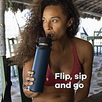 HYDRO FLASK Wide Mouth Flex Straw Cap Bottle - Insulated Stainless Steel