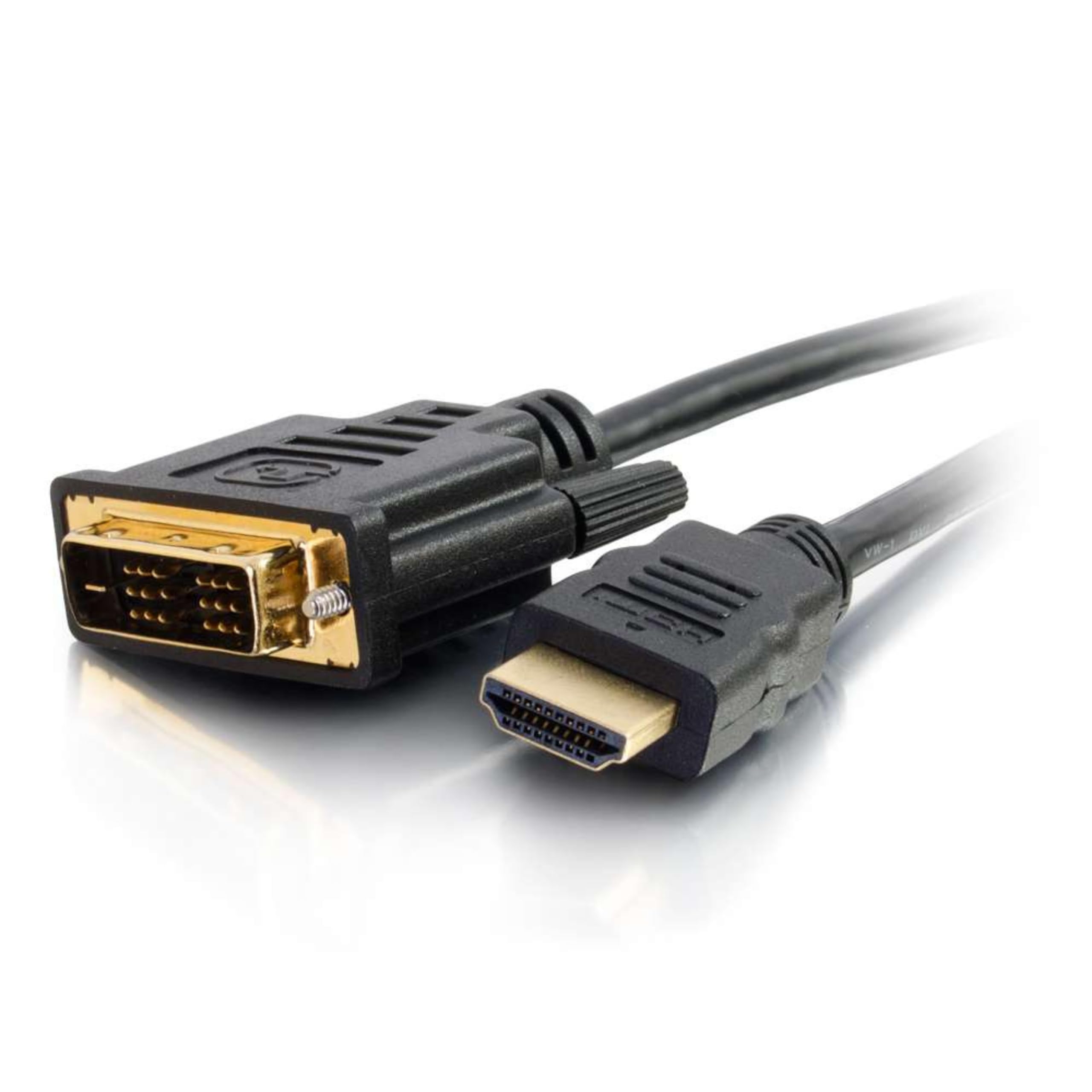 C2G HDMI to DVI-D Cable, DVI-D Male to HDMI Male, Black, Bi-Directional