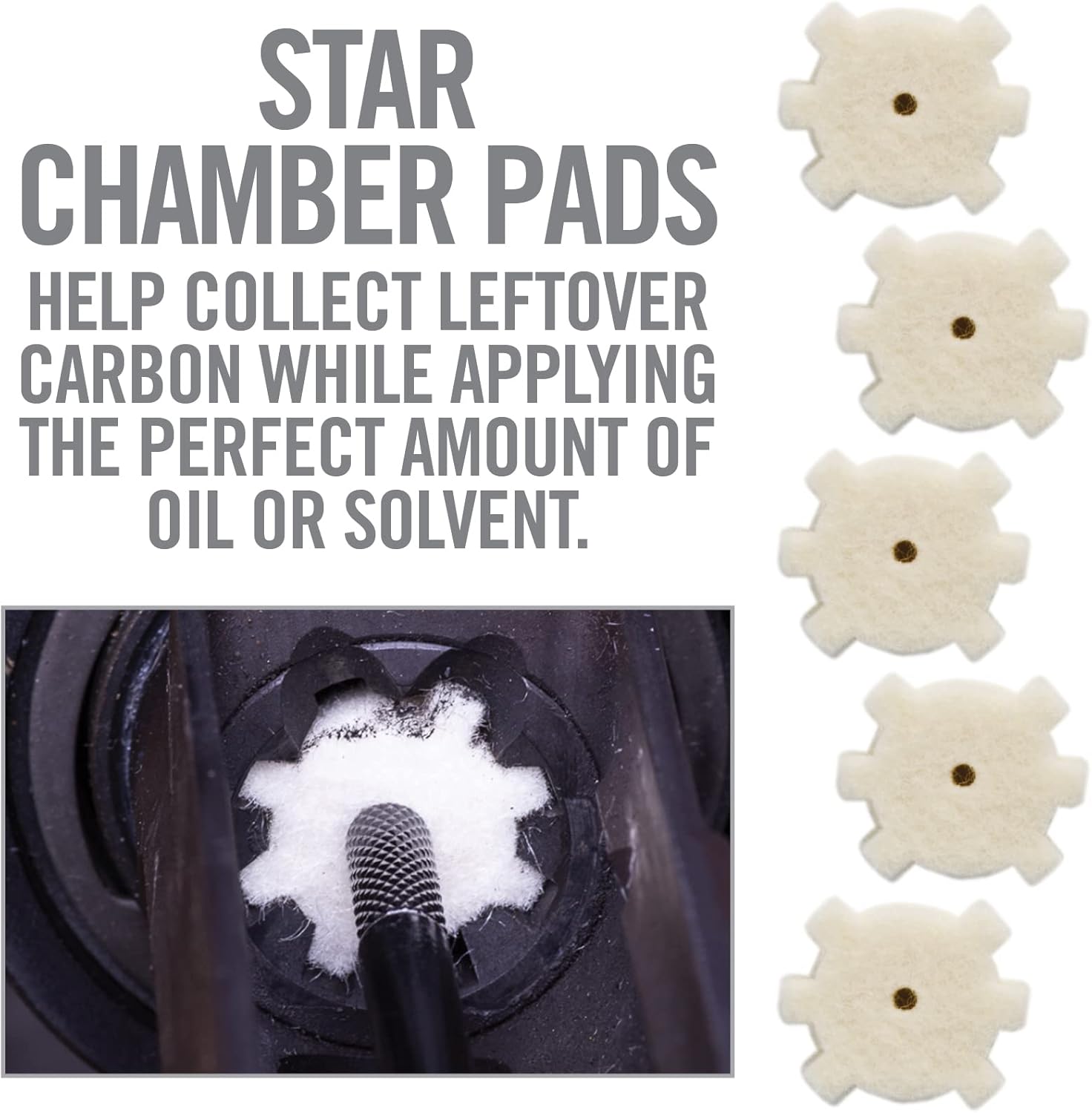 Real Avid Brush Combo: Star Chamber Pads, Chamber Brush, Chamber Mop and Bore Brush for Modern Sporting Firearms Chambered
