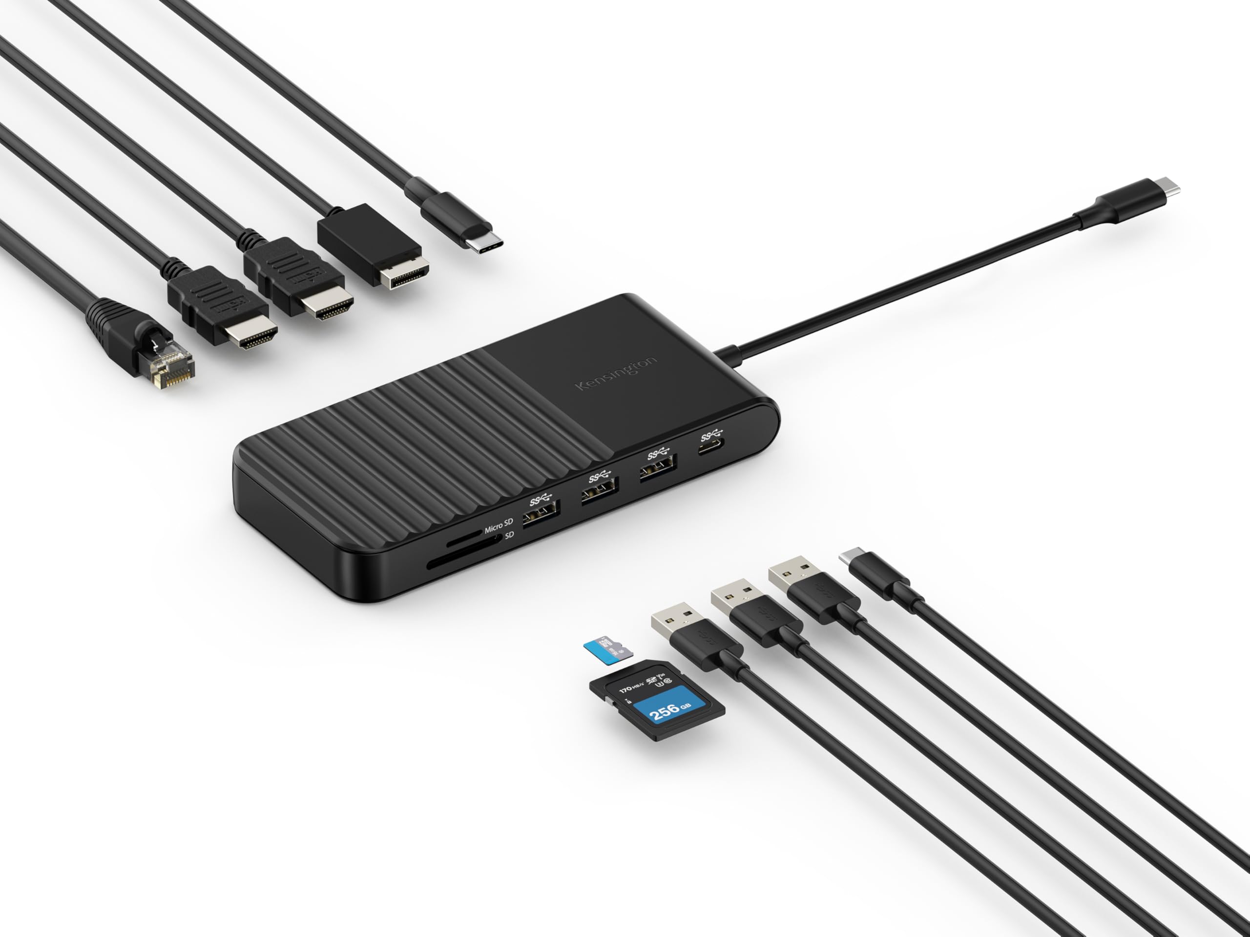 Kensington UH1510P USB C Hub 11-in-1 Triple Display with 2 HDMI 1 DP++, 85W Power Charging, Ethernet, SD/MicroSD Card Slots
