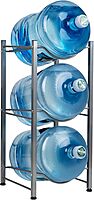 MIND READER 5 Gallon Water Jug Stand, Water Bottle Holder, Water Cooler Rack, Metal, Silver