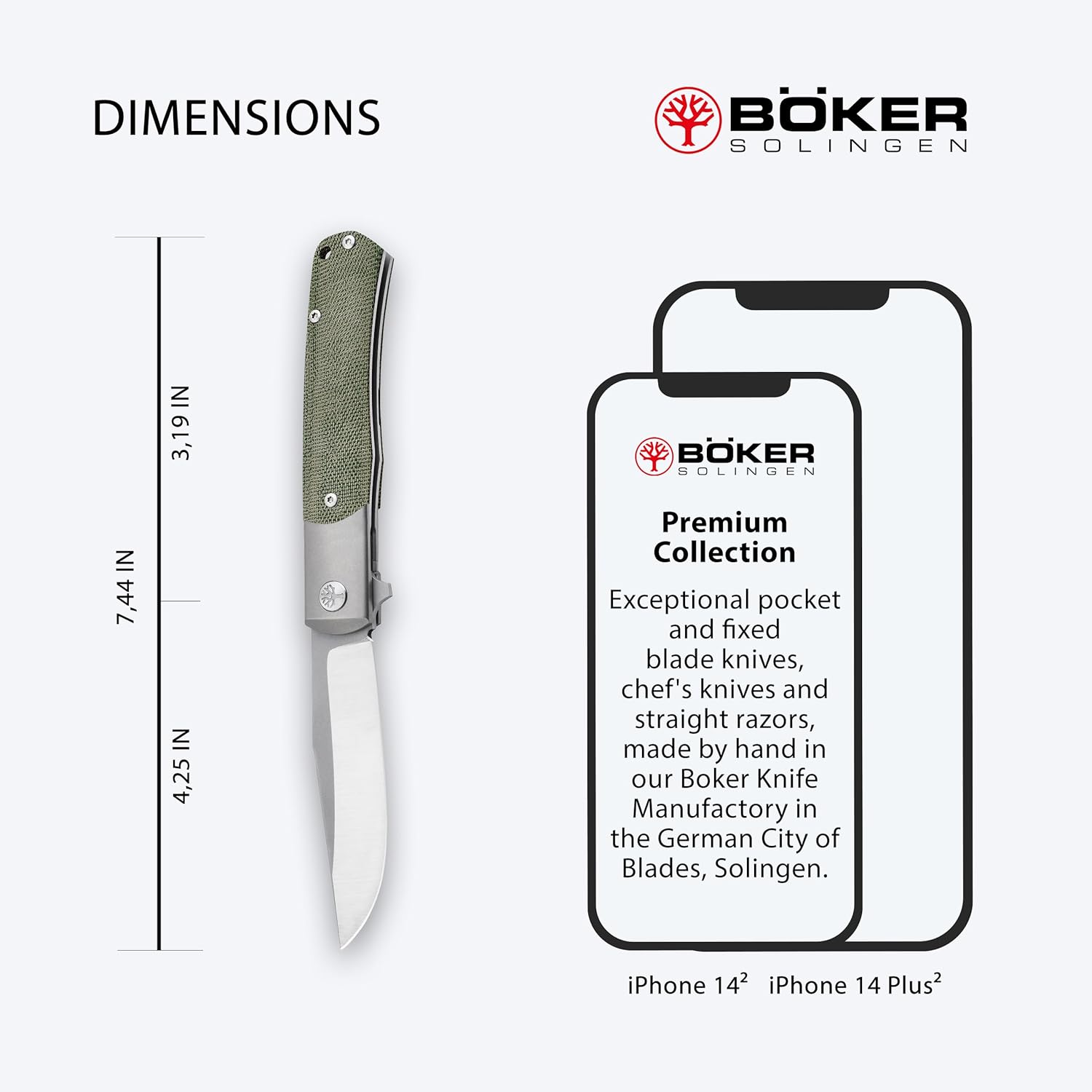 Böker SOLINGEN® TRPPR Micarta Gentleman Knife - Flipper pocket knife with clip - professional folding - MagnaCut blade