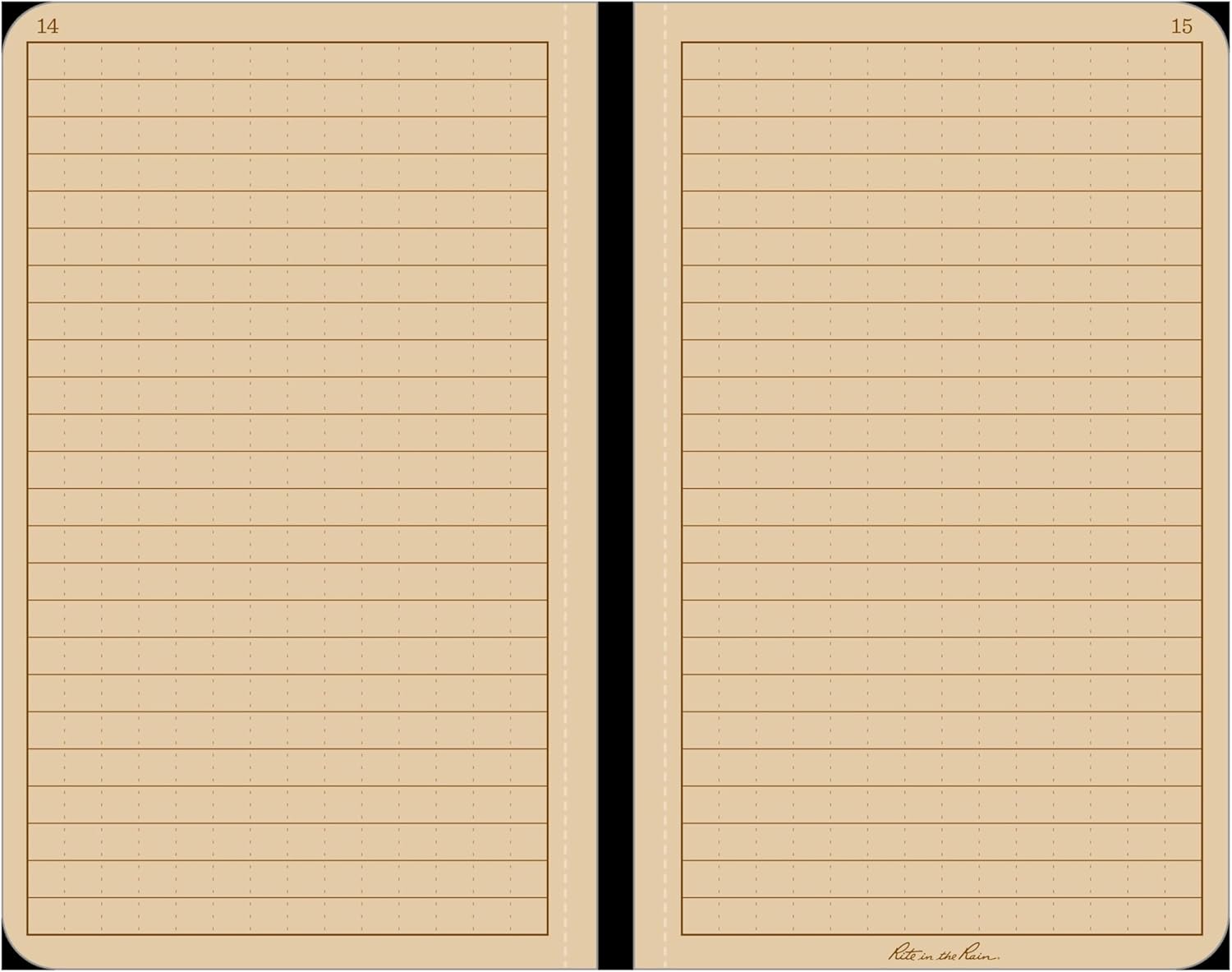 RITE IN THE RAIN Weatherproof Hardcover Pocket Notebook, Universal Rule, 160 Pages