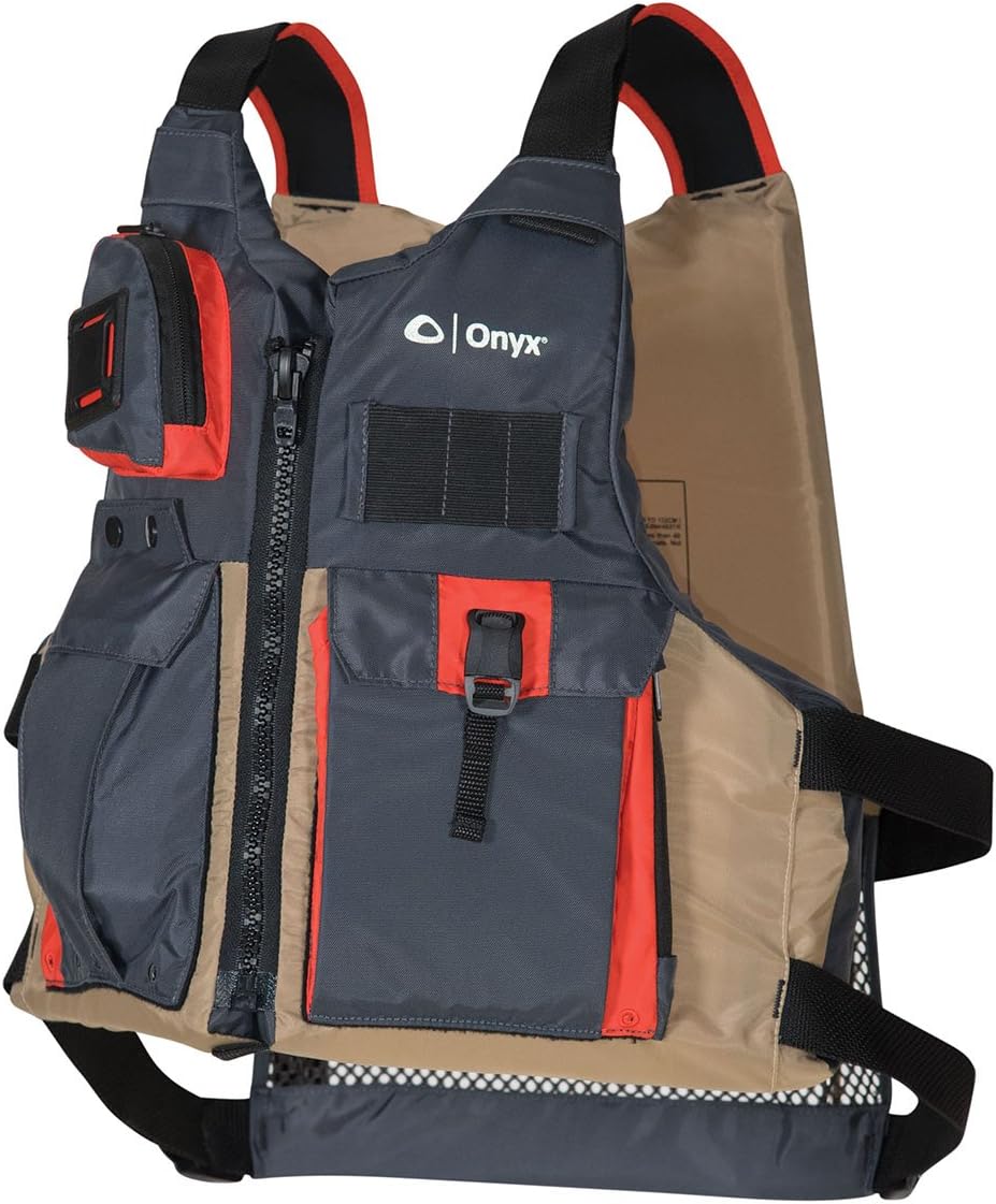 Onyx Kayak Fishing Life Jacket - Oversized, Tan/Grey
