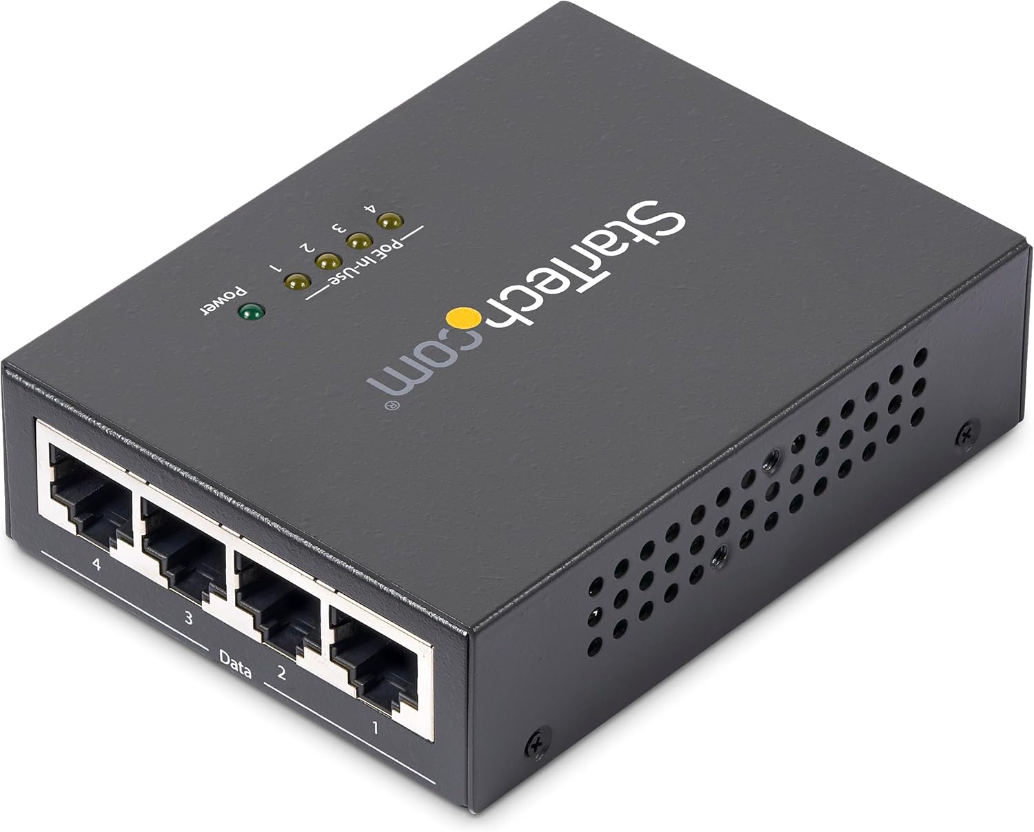 StarTech.com 4 Port Gigabit Midspan - PoE+ Injector - 802.3at and 802.3af - Wall-mountable Power over Ethernet Midspan