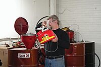 Justrite 2.6 Gallon Drum Funnel for Flammables with Emergency-Fusing Self-Closing Cover, Flame Arrester