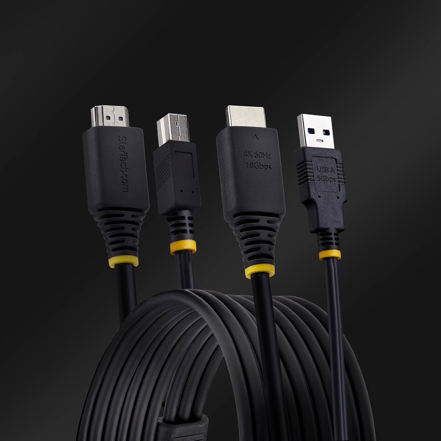 StarTech.com 6ft (1.8m) HDMI and USB 5Gbps KVM Cable, 4K 60Hz, HDMI 2.0 and USB Combo Cable for KVM Switch