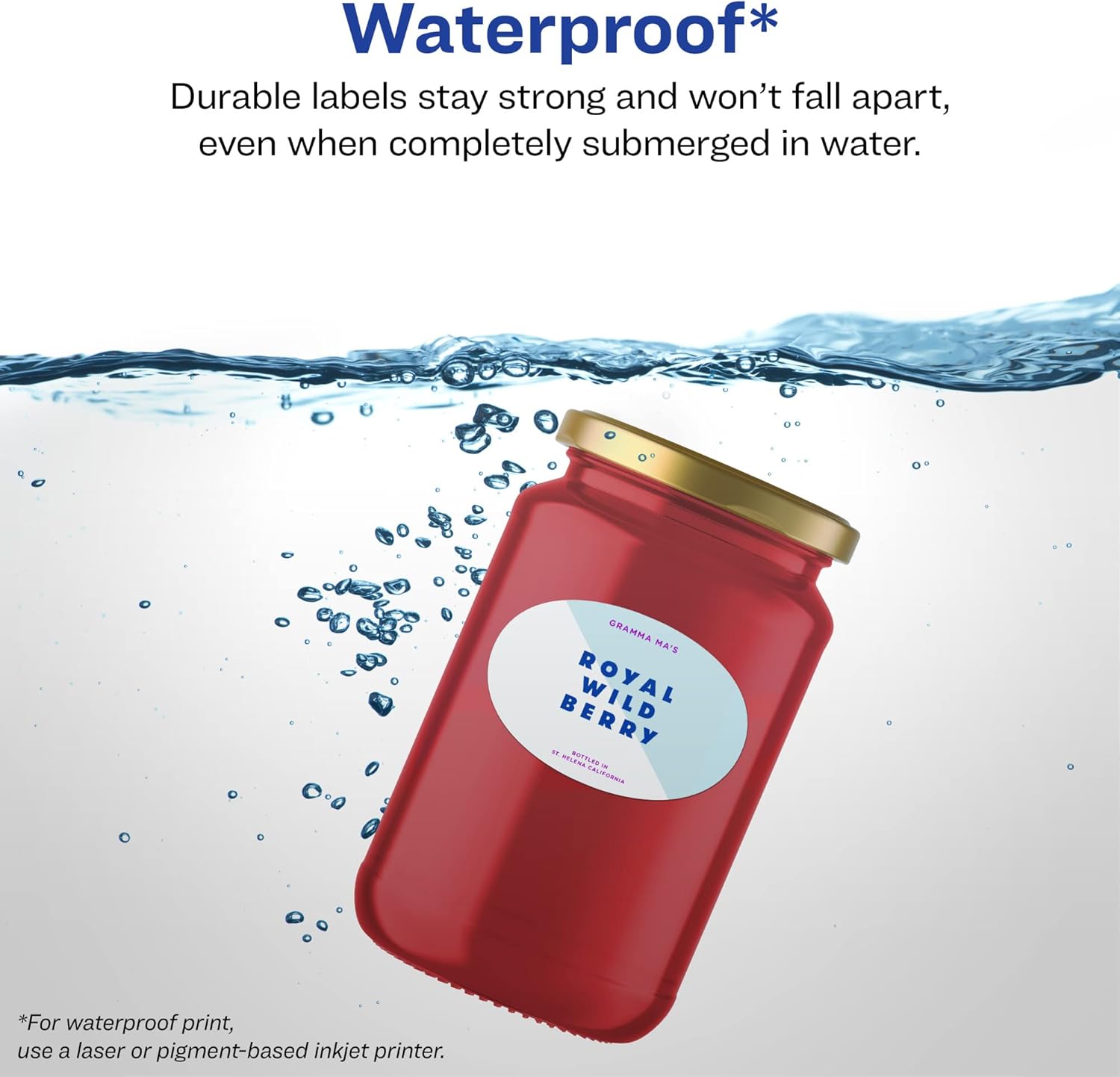 Avery Durable Waterproof Oval Labels, Sure Feed Technology, 2" x 3-1/3"