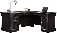 Sauder Palladia L-Shaped Desk with Drawers, File Cabinet Storage & Keyboard Tray