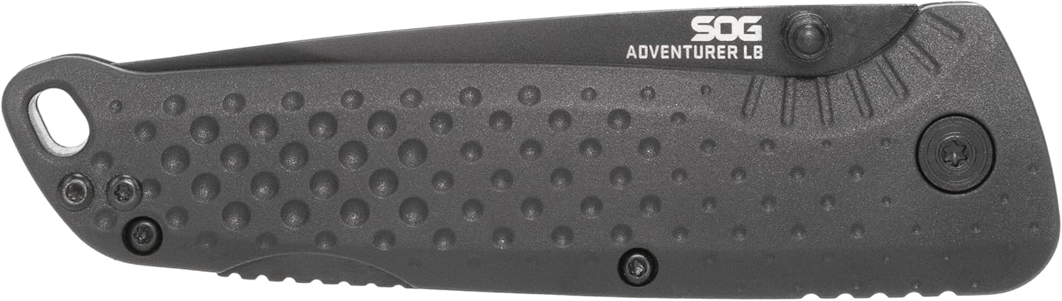 SOG Adventurer LB 3" Lightweight Portable Outdoor Folding Knife | CRYO 5CR15MOV Steel | GRN Handle | Lock-Back Mechanism