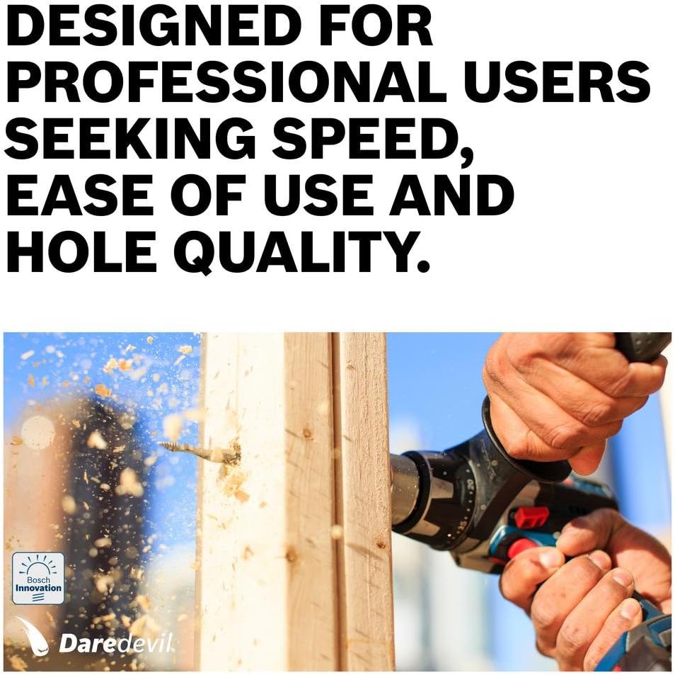 BOSCH DSB5010 Daredevil 10-Piece Standard Spade Bit Set w/Full Cone Threading and Spurred Tip, Blue