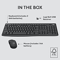 Logitech MK370 Combo for Business, Wireless Full-Size Keyboard and Wireless Mouse, Secure Logi Bolt USB Receiver, Bluetooth